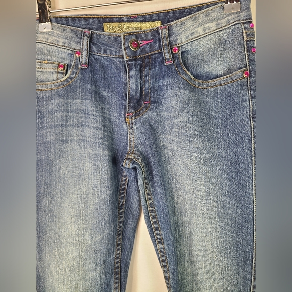 MUDD jeans Y2K boot cut jemstone Embellished denim size 3 womens - Picture 5 of 7